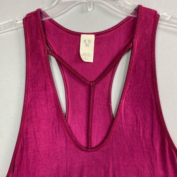 Free People Women’s We The Free Amelia Tank Small Raspberry Raw Edge - Picture 2 of 7